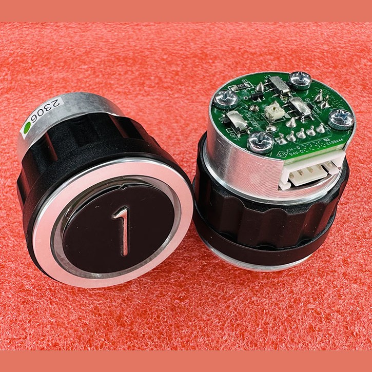 Кнопочный модуль "1" зеленая подсветка D4DUG  WELM-1101 ID:54502536.4 TRP000068 Schindler 7000