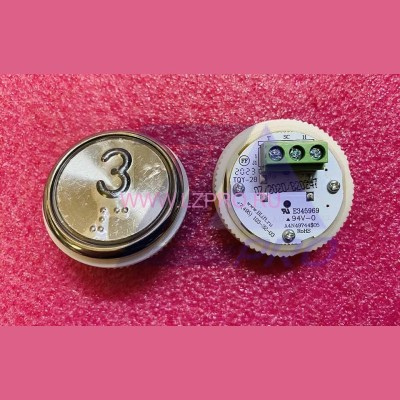 Модуль кнопочный A4N49744$05 белая подсветка Брайль "3" BBP-R331-CMPLT-D-W-03 (EA2406S-D-W-03) ЩЛЗ